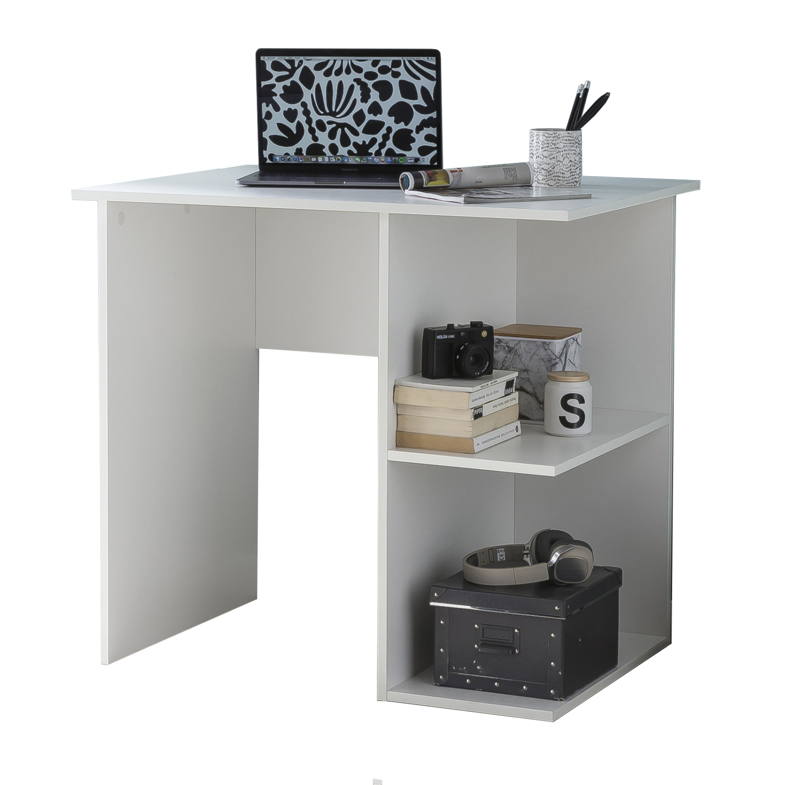 Computertisch - weiß - Holz - 82 cm breit