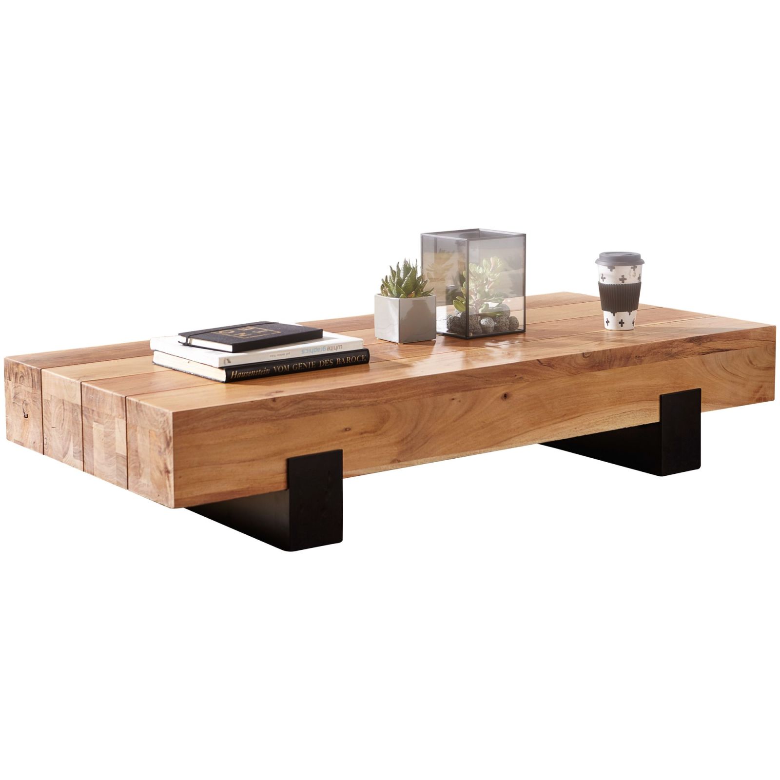 Couchtisch - Akazie hellbraun - Massivholz - 130 cm