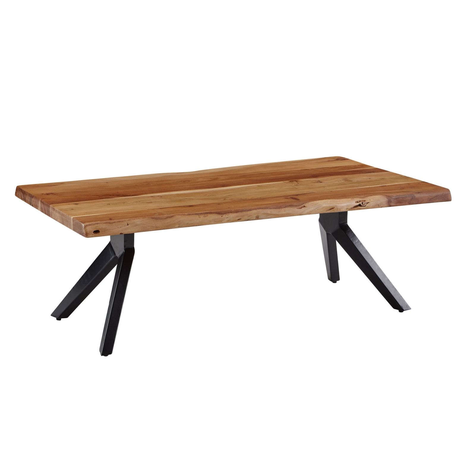 Couchtisch - Akazie massiv - schwarz - 115 cm