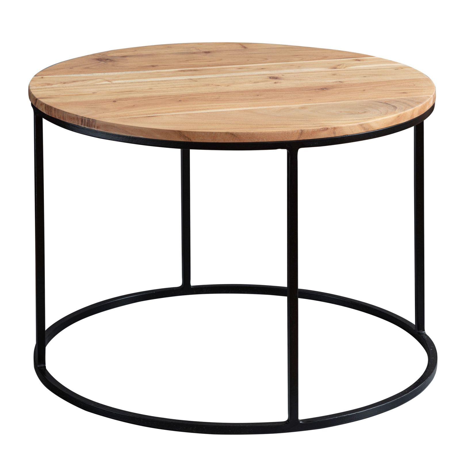 Couchtisch - Akazie massiv - schwarz - 60 cm