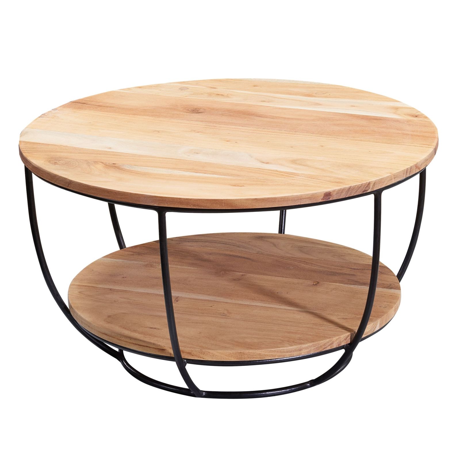 Couchtisch - Akazie massiv - schwarz - 60 cm