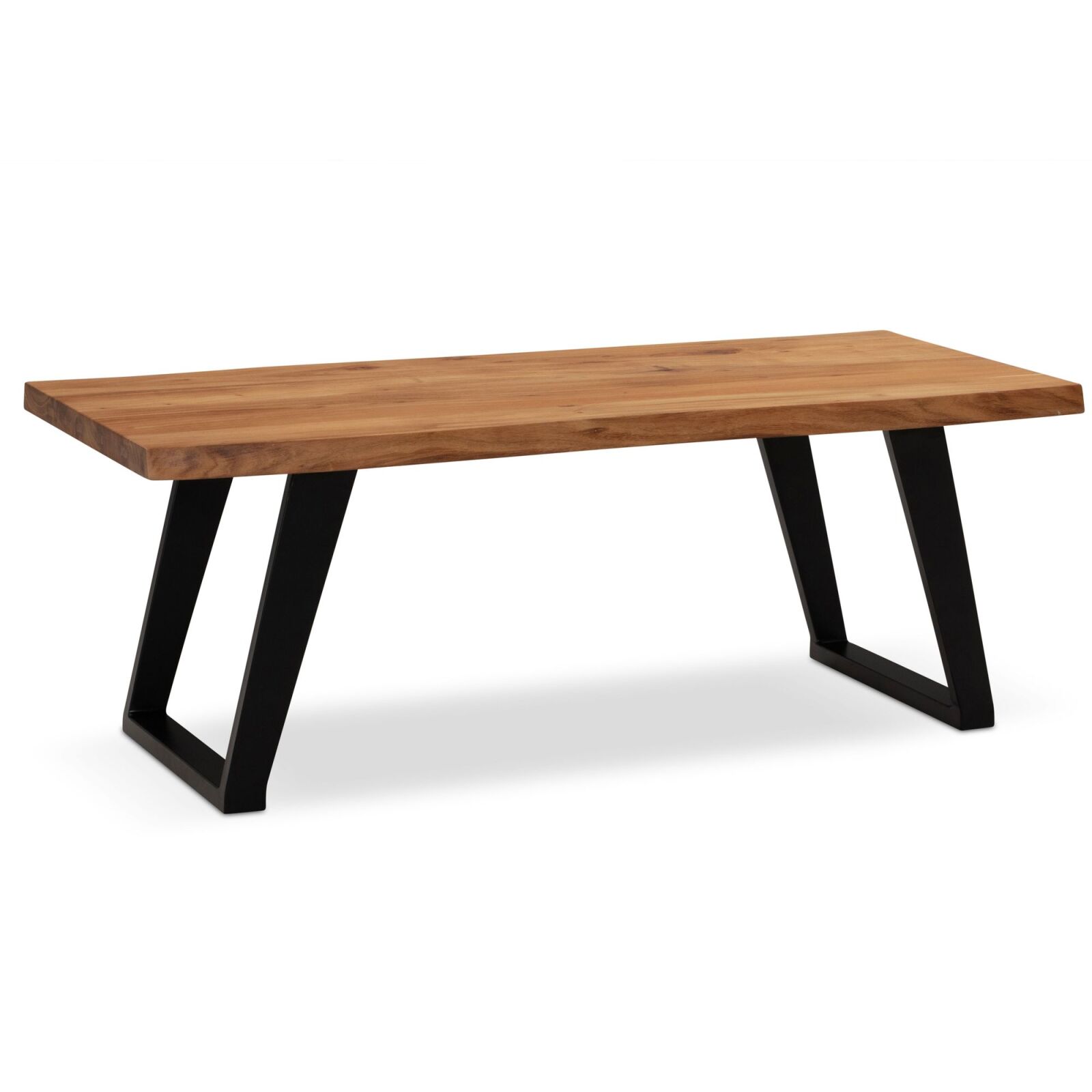 Couchtisch - Akazie massiv - U-Gestell schwarz - 120x60 cm
