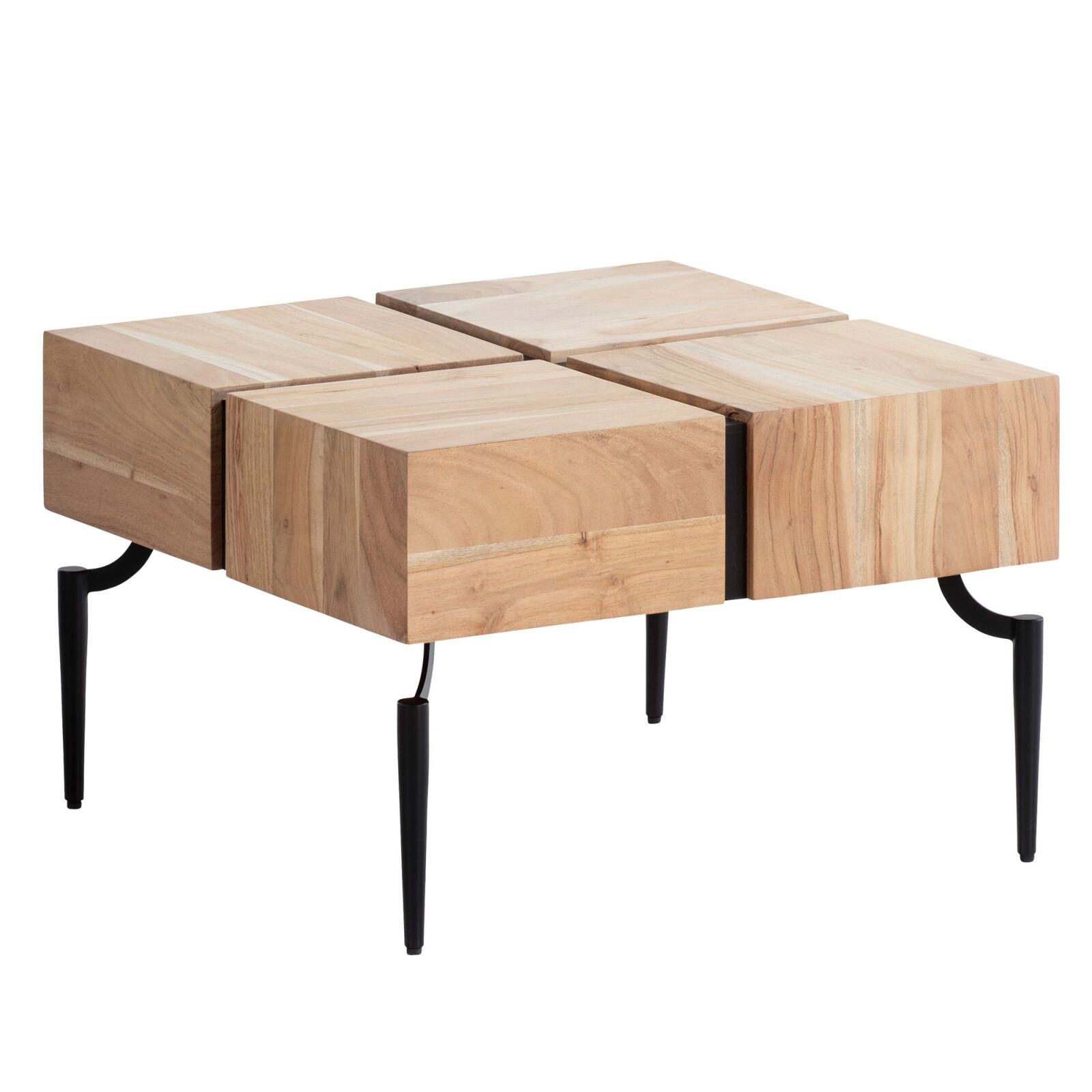 Couchtisch - Akazie Massivholz - Würfelform - 60x60 cm