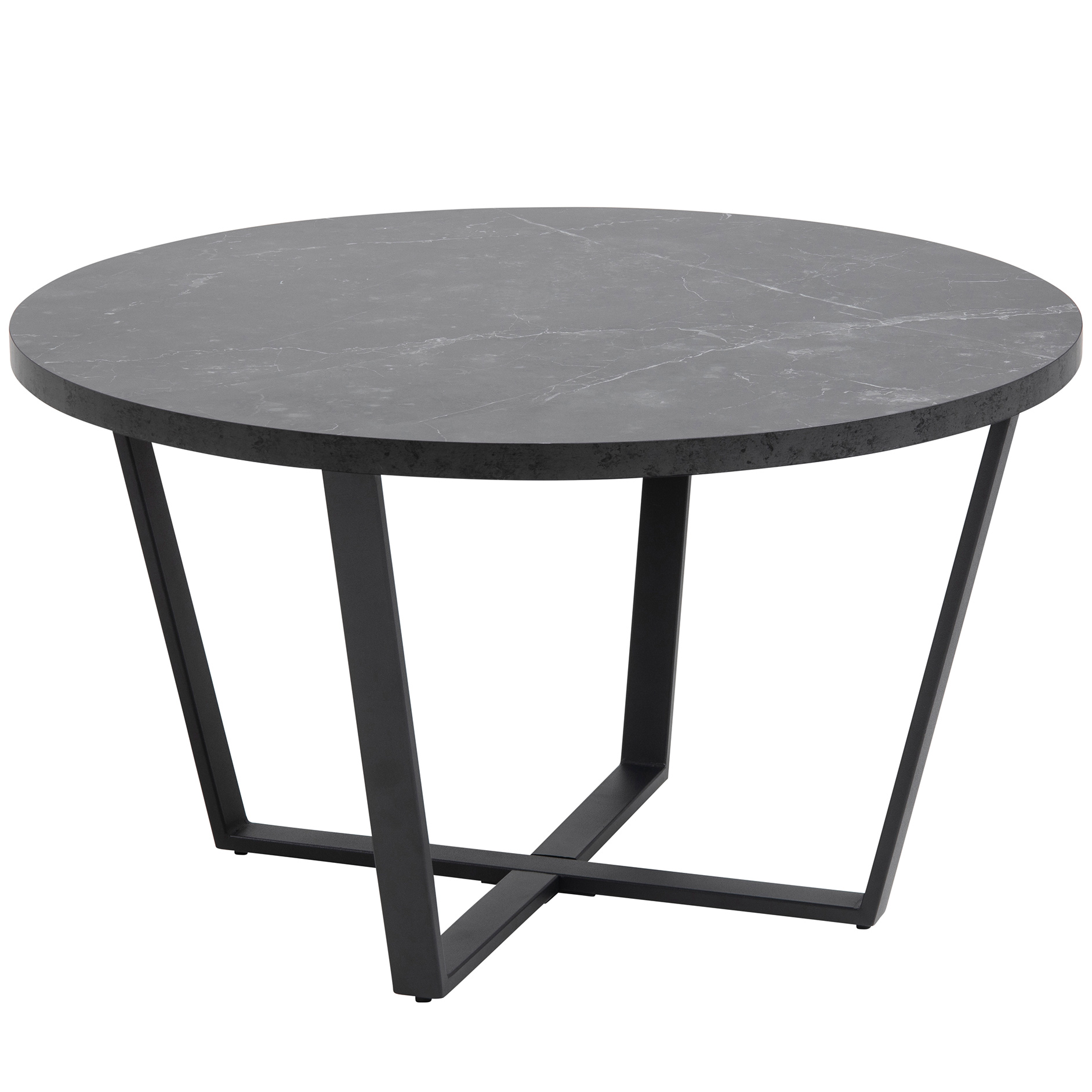 Couchtisch AMBLE - schwarz - Marmoroptik - Ø 77 cm