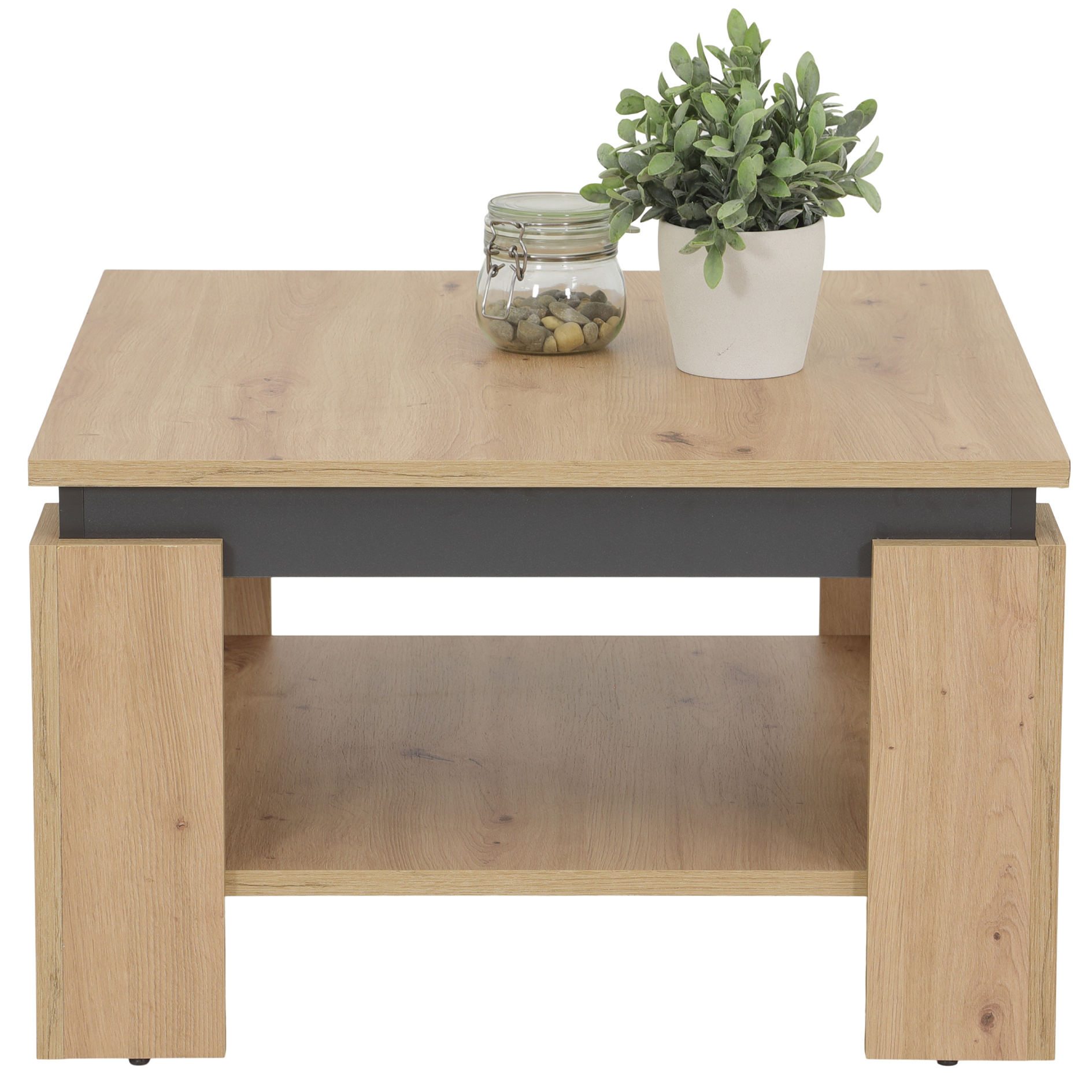 Couchtisch - Artisan Eiche - anthrazit - 68x68 cm