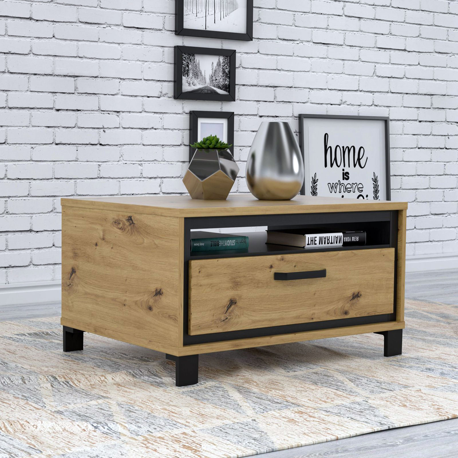 Couchtisch - Artisan Eiche - Schwarzeiche - 80x60 cm