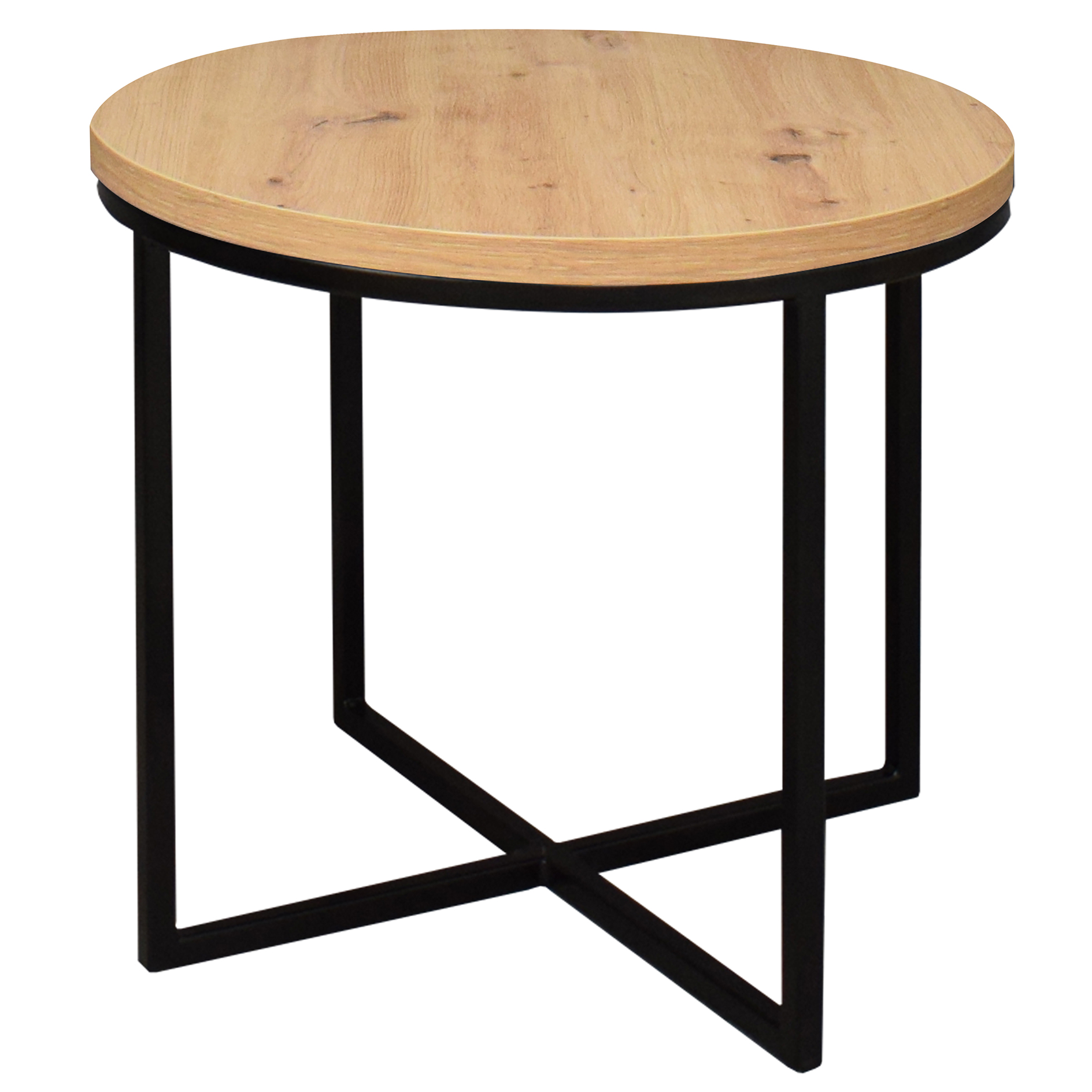 Couchtisch - Asteiche - schwarz - Ø 60 cm