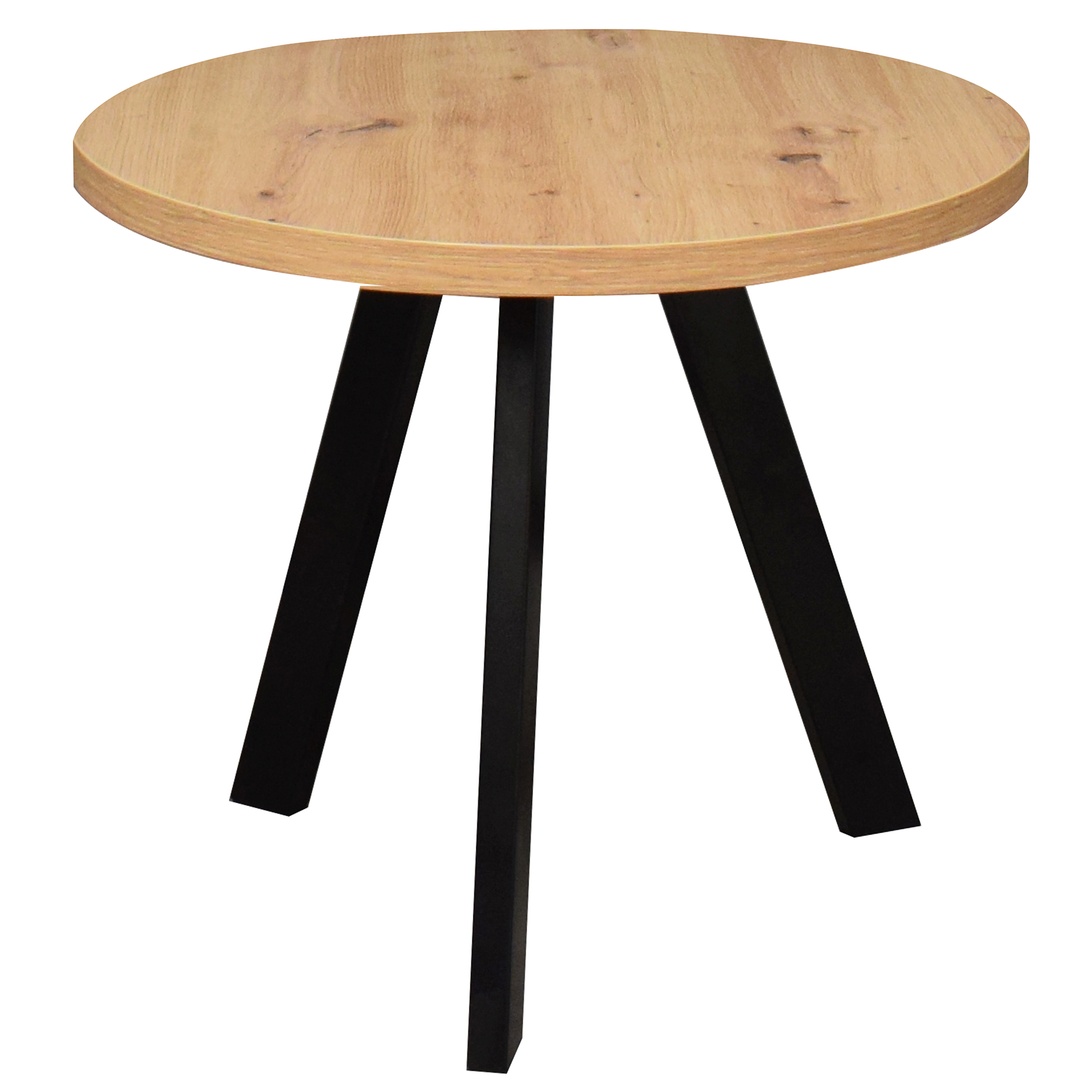 Couchtisch - Asteiche - schwarz - Ø 60 cm