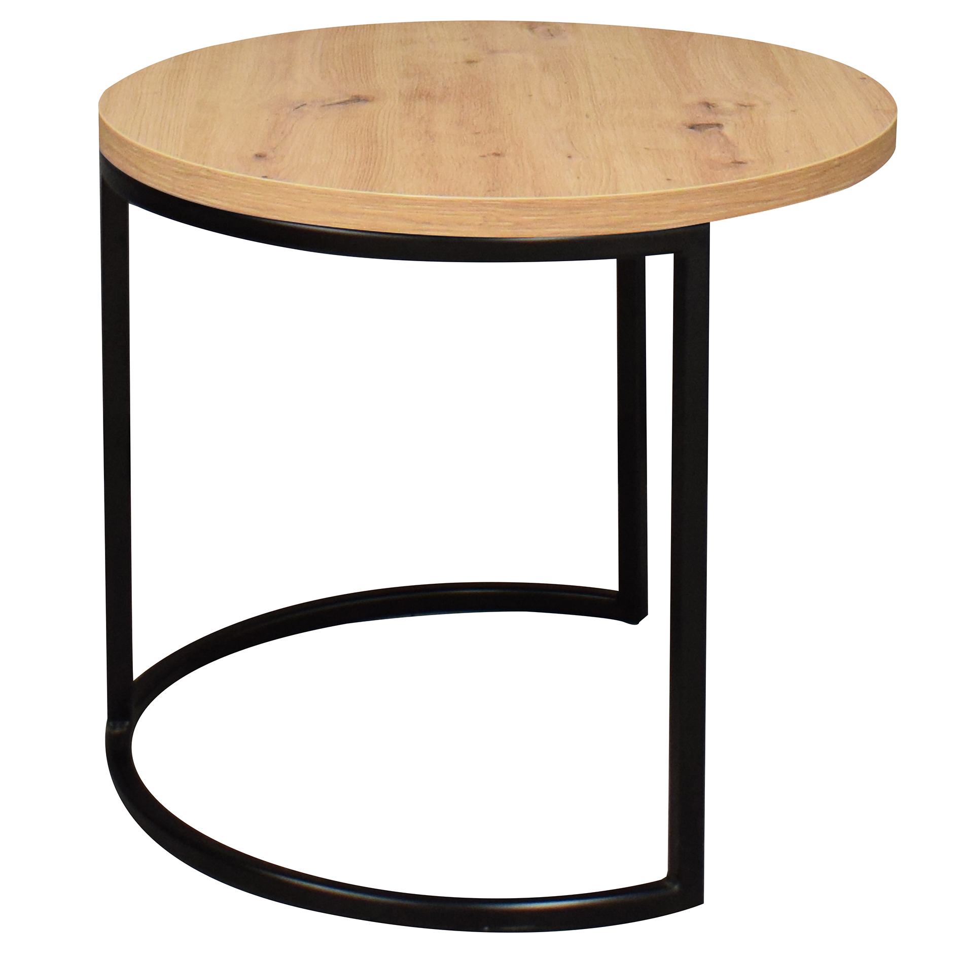 Couchtisch - Asteiche - schwarz - Ø 60 cm