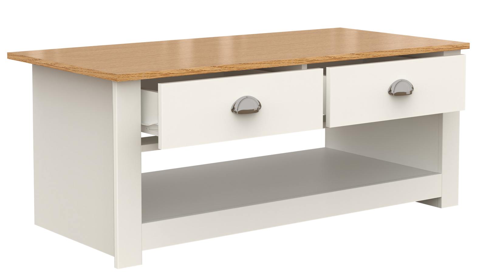 Couchtisch BALUSA - weiß-Honig Eiche - 104 cm