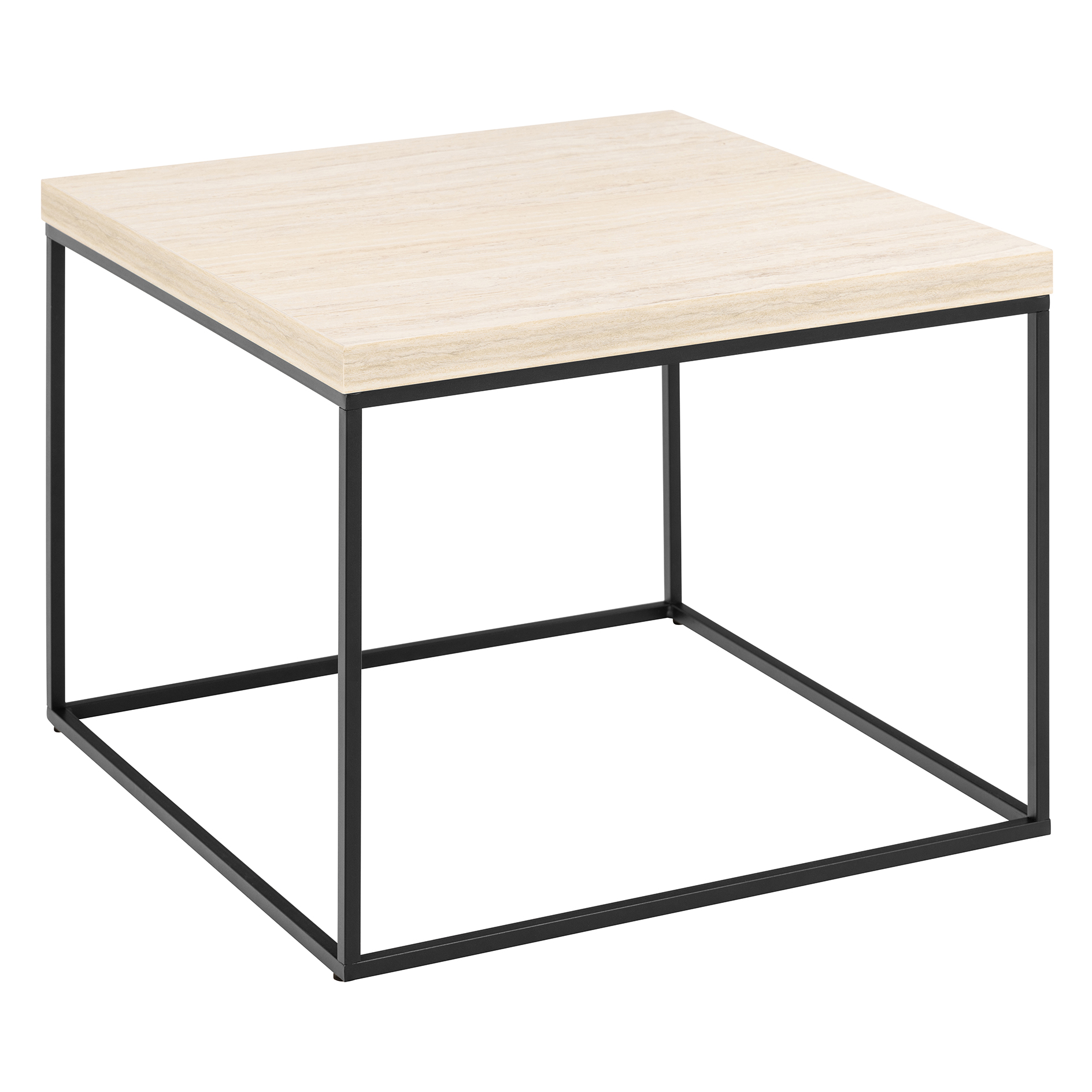 Couchtisch BAROSSA - beige - schwarz matt - 60 cm