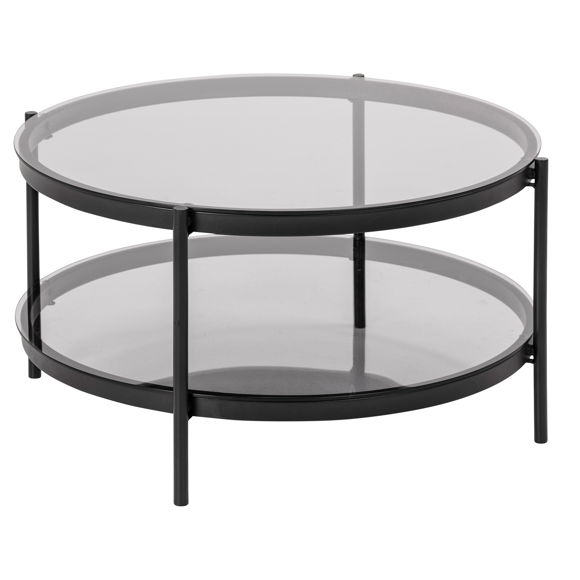 Couchtisch BAYONNE - transparent-schwarz - Ø 79 cm