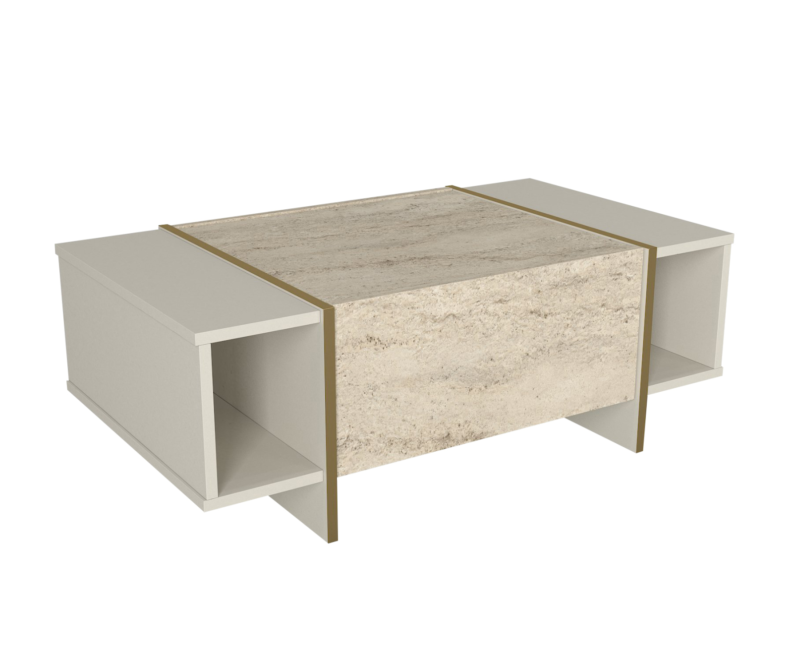 Couchtisch - beige - Granit Optik - 103,8 cm