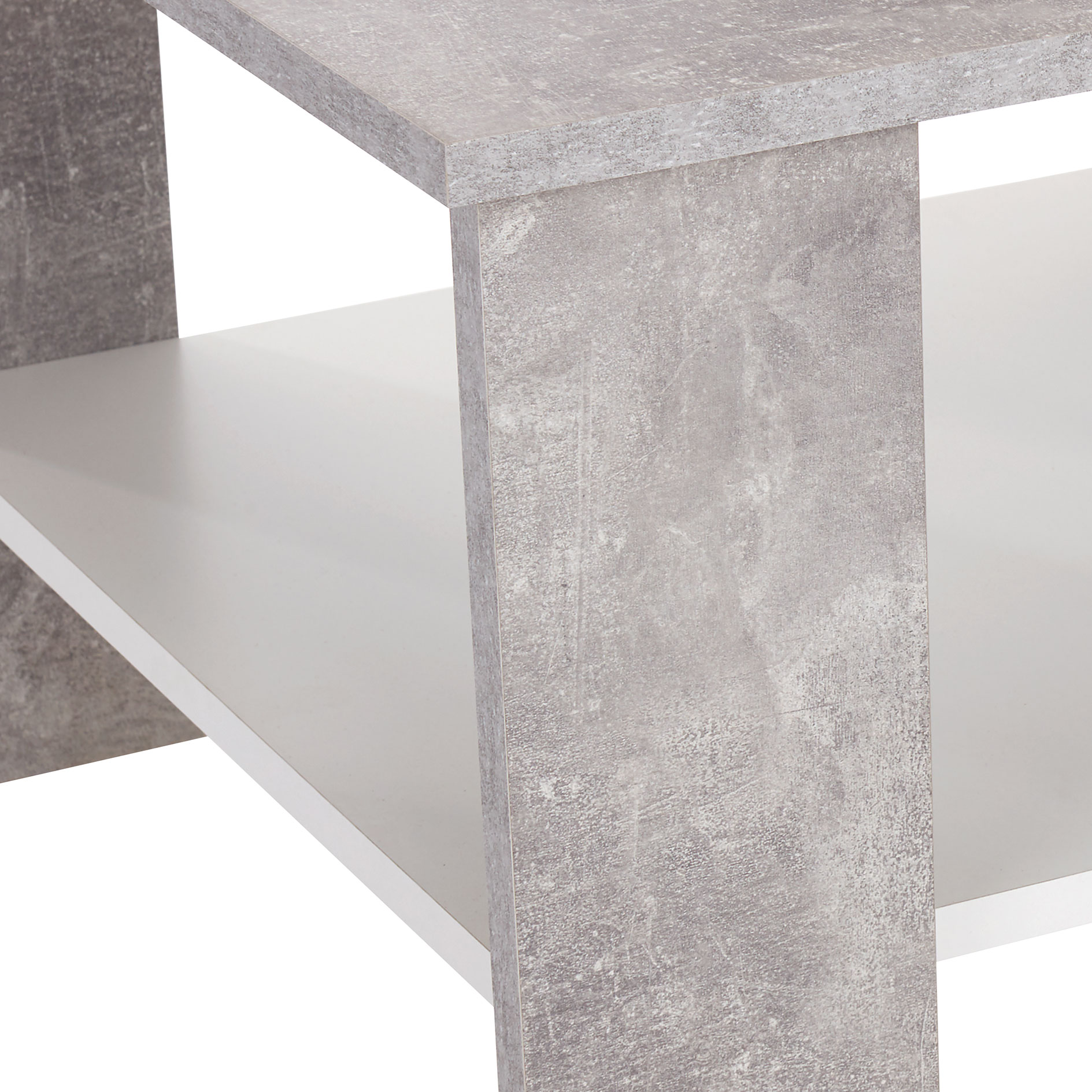 Couchtisch - Betonoptik - weiß - 90 cm breit