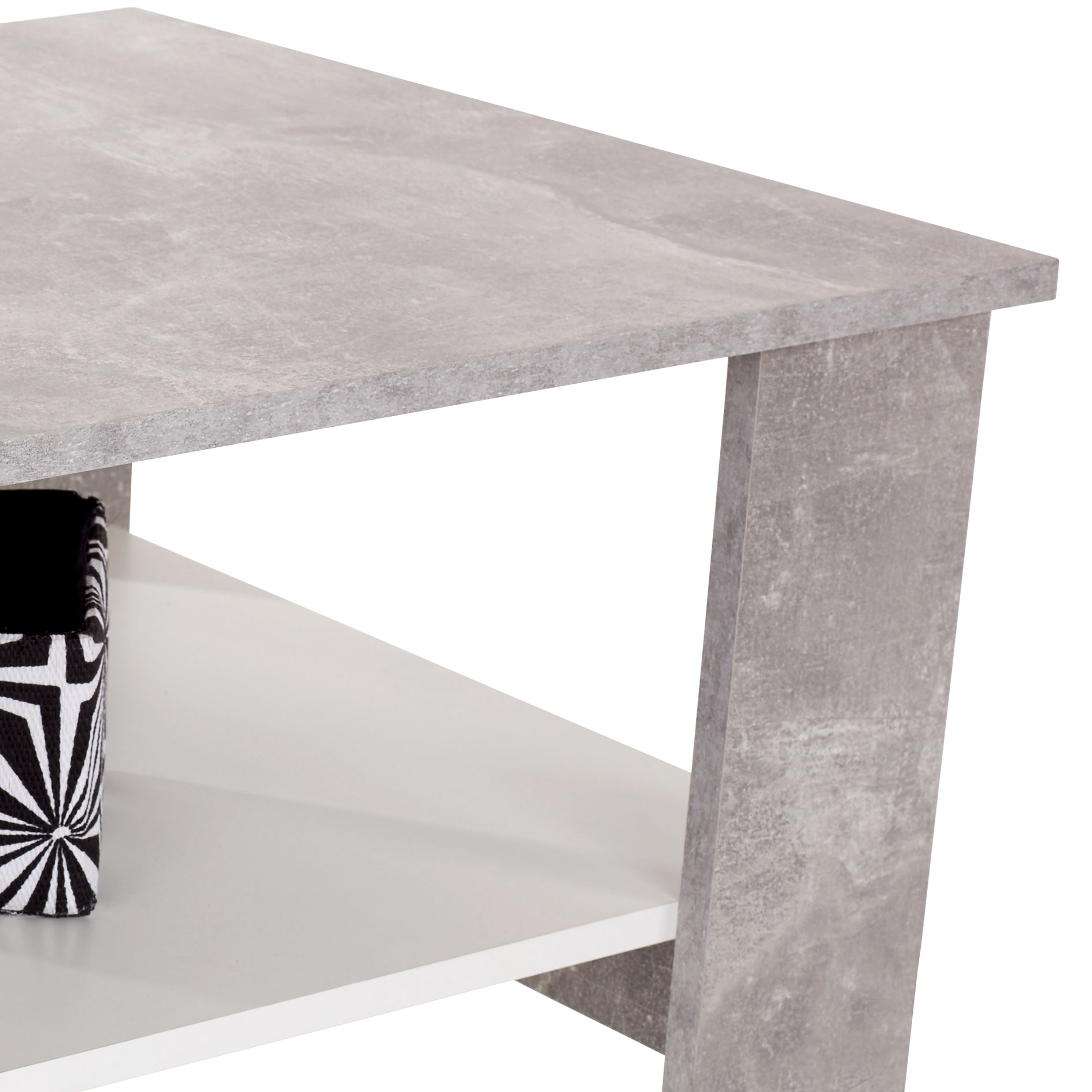 Couchtisch - Betonoptik - weiß - 90 cm breit