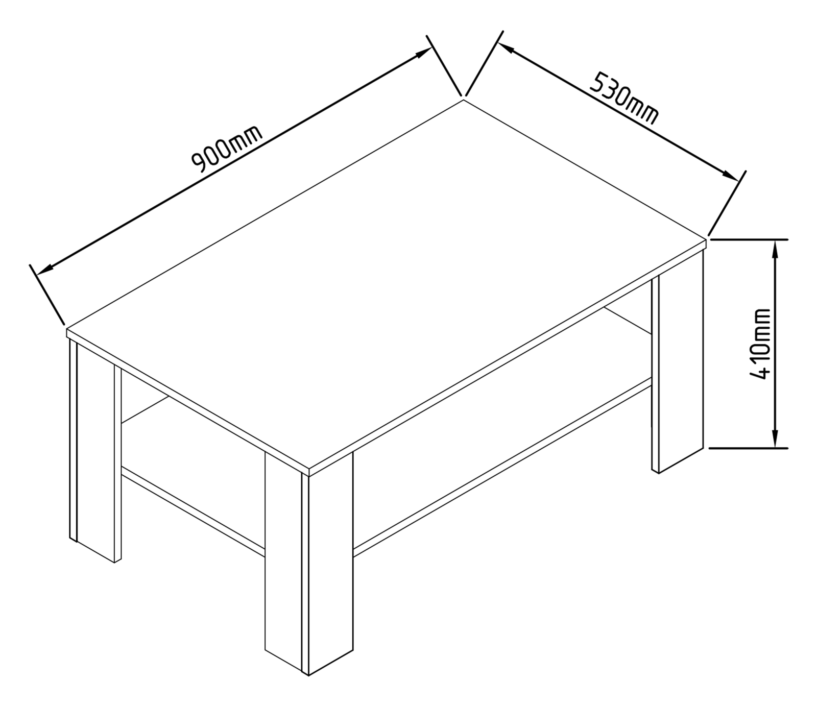 Couchtisch DALUS - weiß - 90 cm