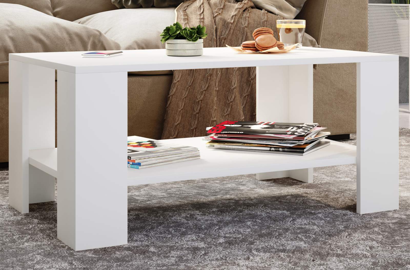 Couchtisch DALUS - weiß - 90 cm