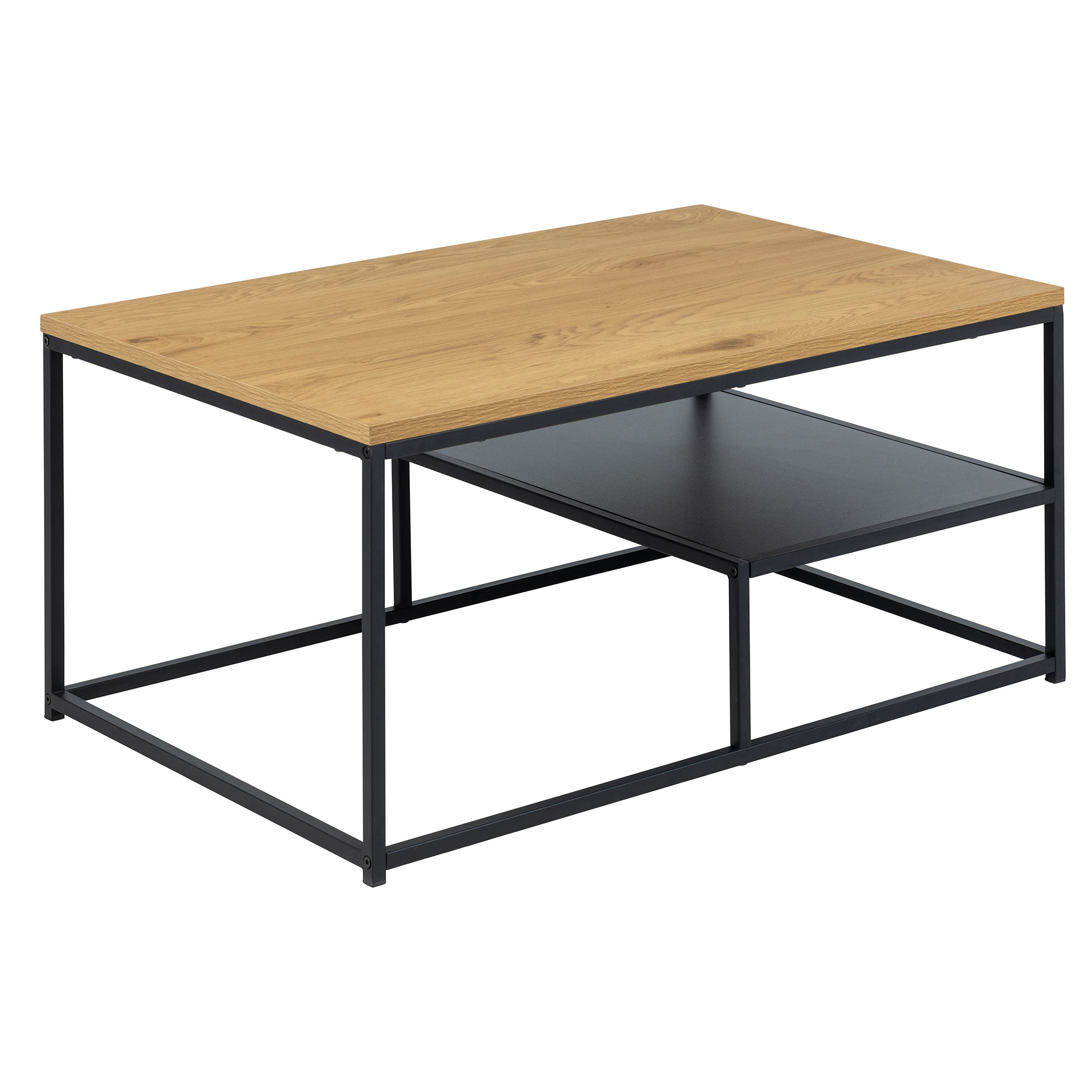 Couchtisch GILA - schwarz-Wildeiche - 90 cm