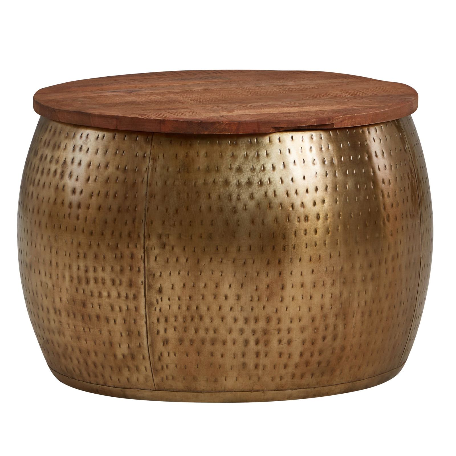 Couchtisch - gold-braun - Mango Massivholz