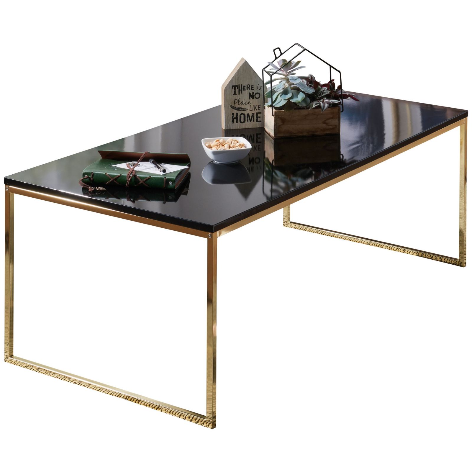 Couchtisch - gold-schwarz - 120 cm