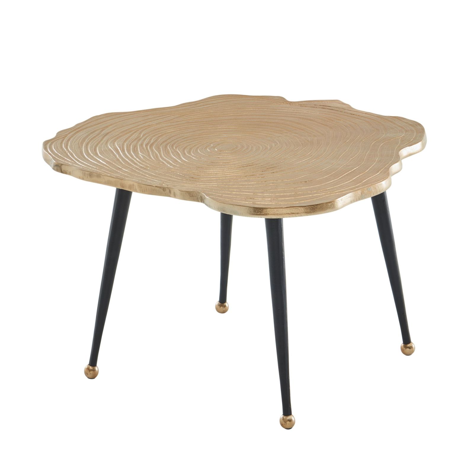 Couchtisch - gold-schwarz - Aluminium - 64 cm