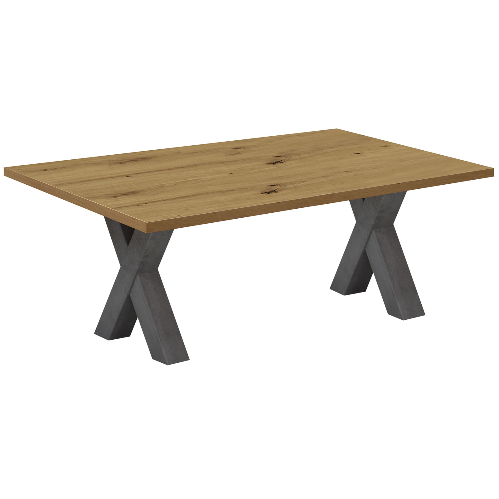 Couchtisch - Graphit-Asteiche - X-Gestell - 120x70 cm