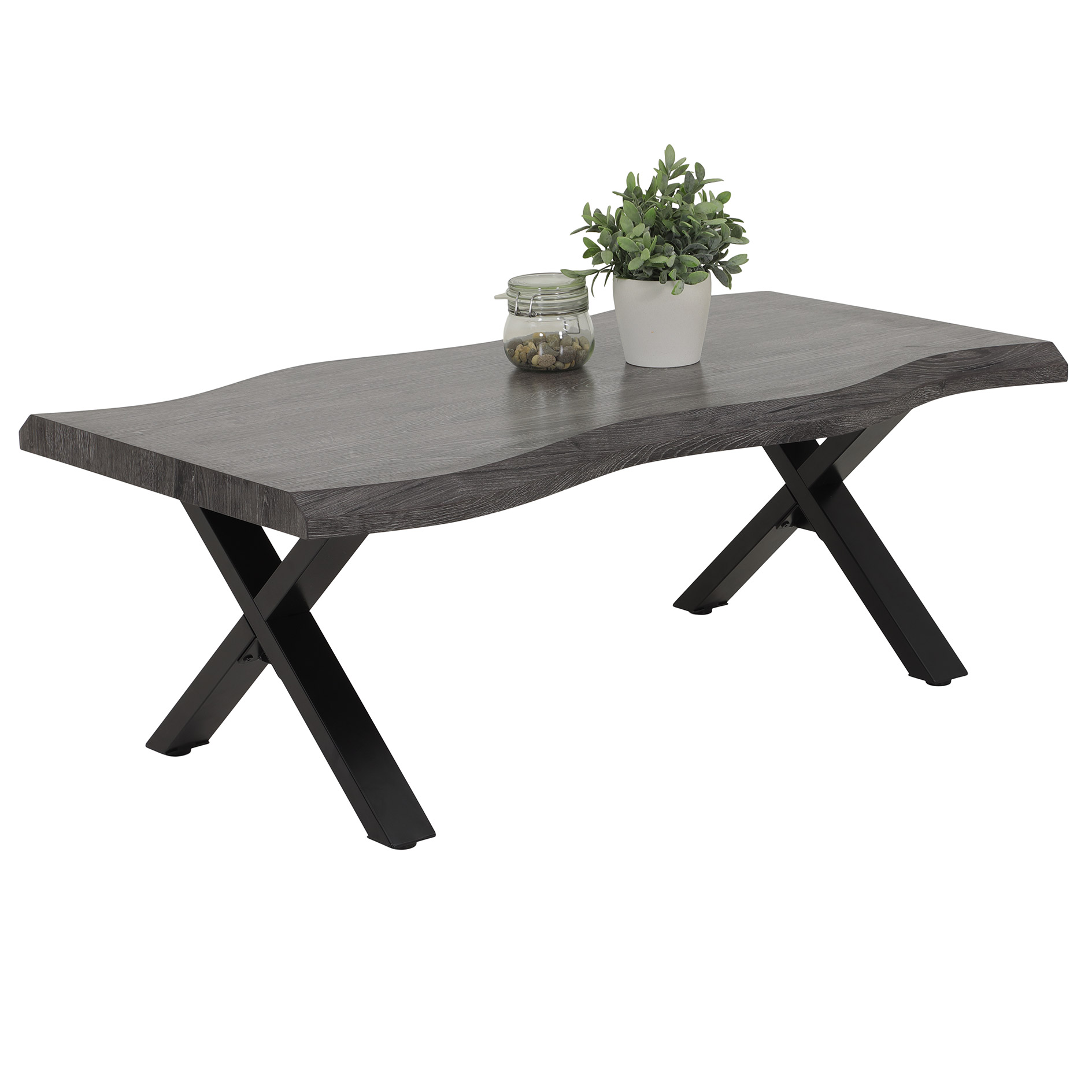 Couchtisch - grau-schwarz - 110 cm