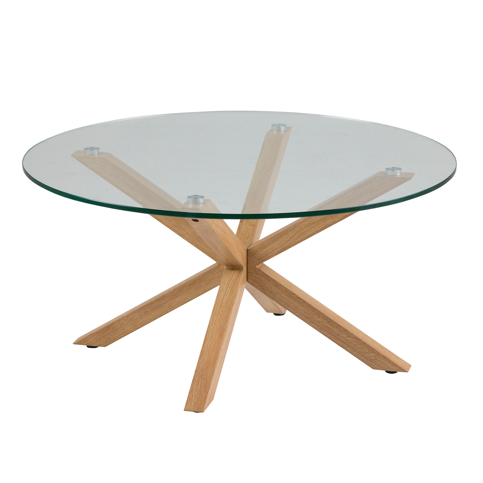 Couchtisch HEAVEN - transparent-holzfarben - Ø 82 cm