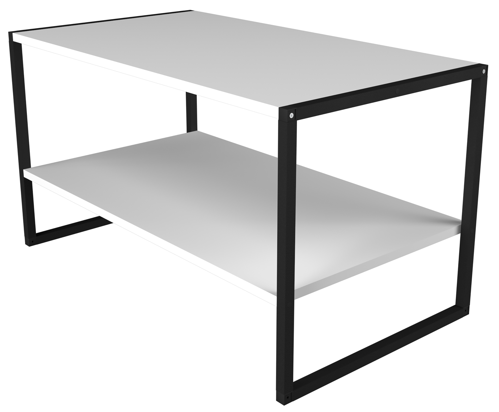 Couchtisch INSASI L - weiß-schwarz - 90 cm