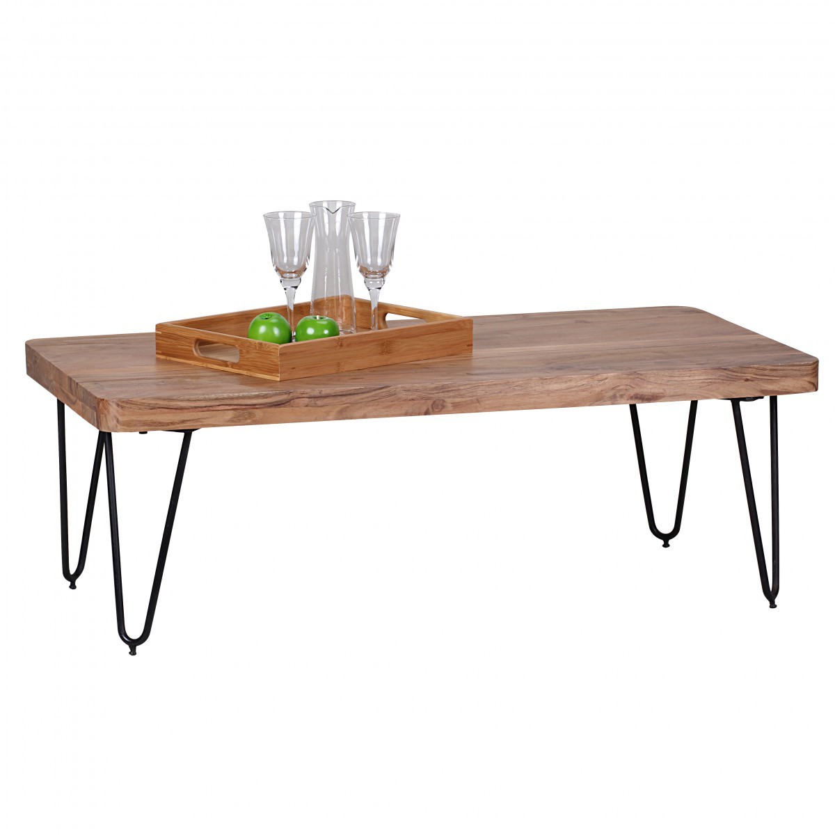 Couchtisch - klar lackiert - Akazie massiv - 115x60 cm