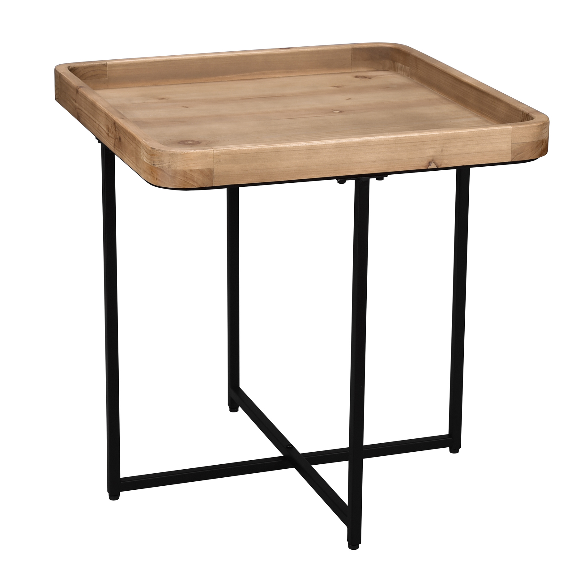 Couchtisch - natur-schwarz - Eukalyptus massiv - 57 cm