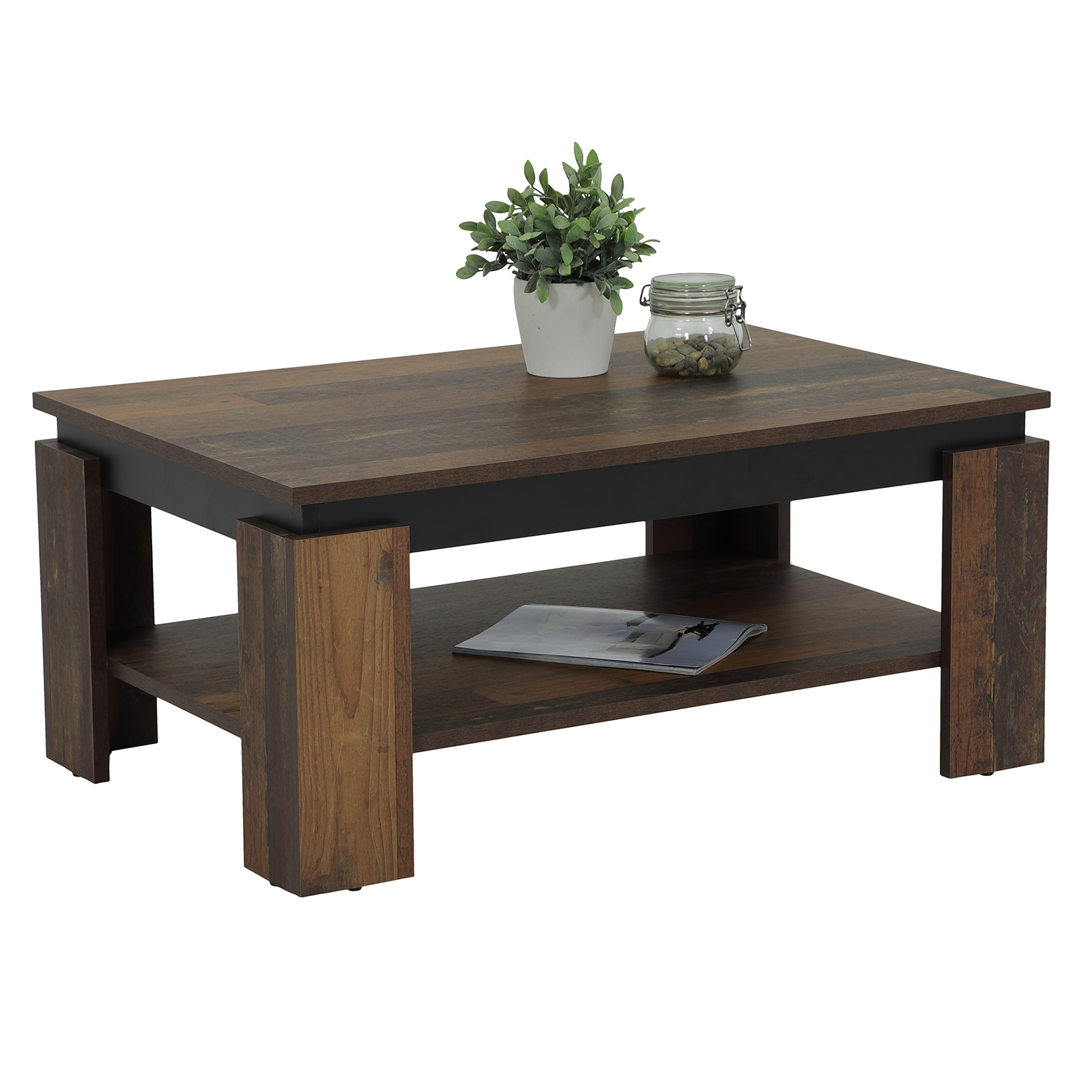 Couchtisch - Oldwood - schwarz - 90 cm