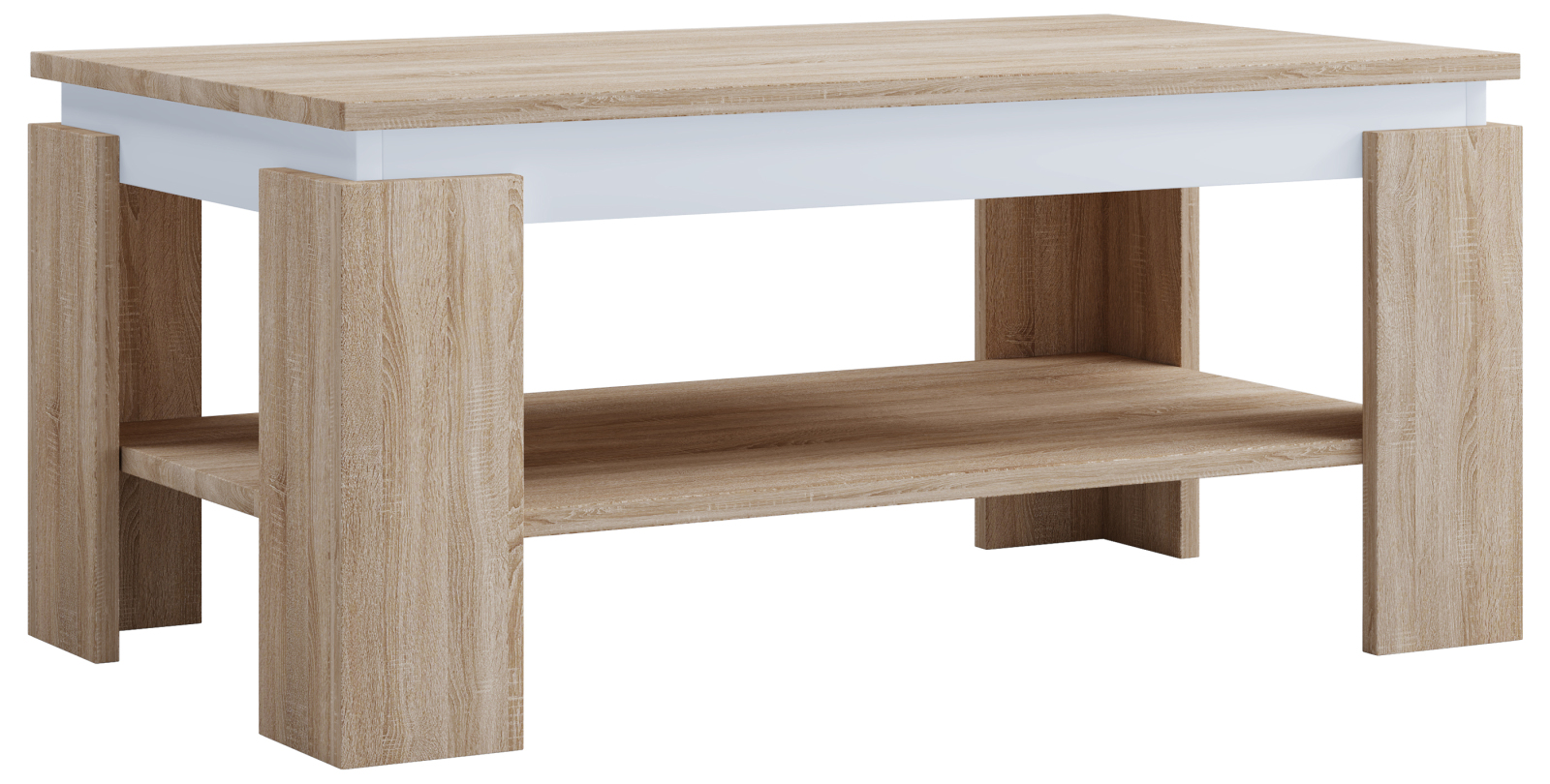 Couchtisch ROLAS - Sonoma Eiche - weiß - 90 cm