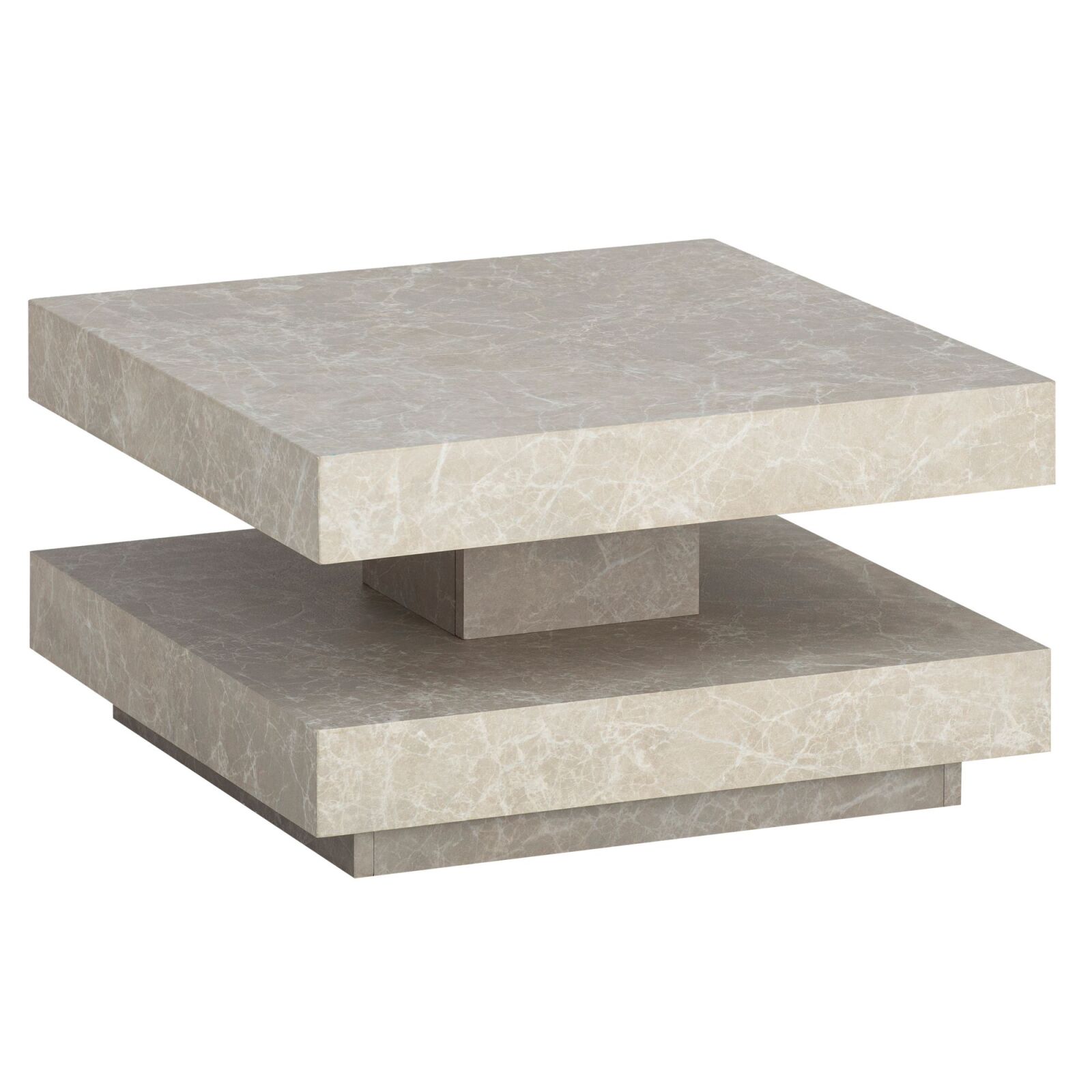 Couchtisch - sandfarben - Steinoptik - 60x60 cm