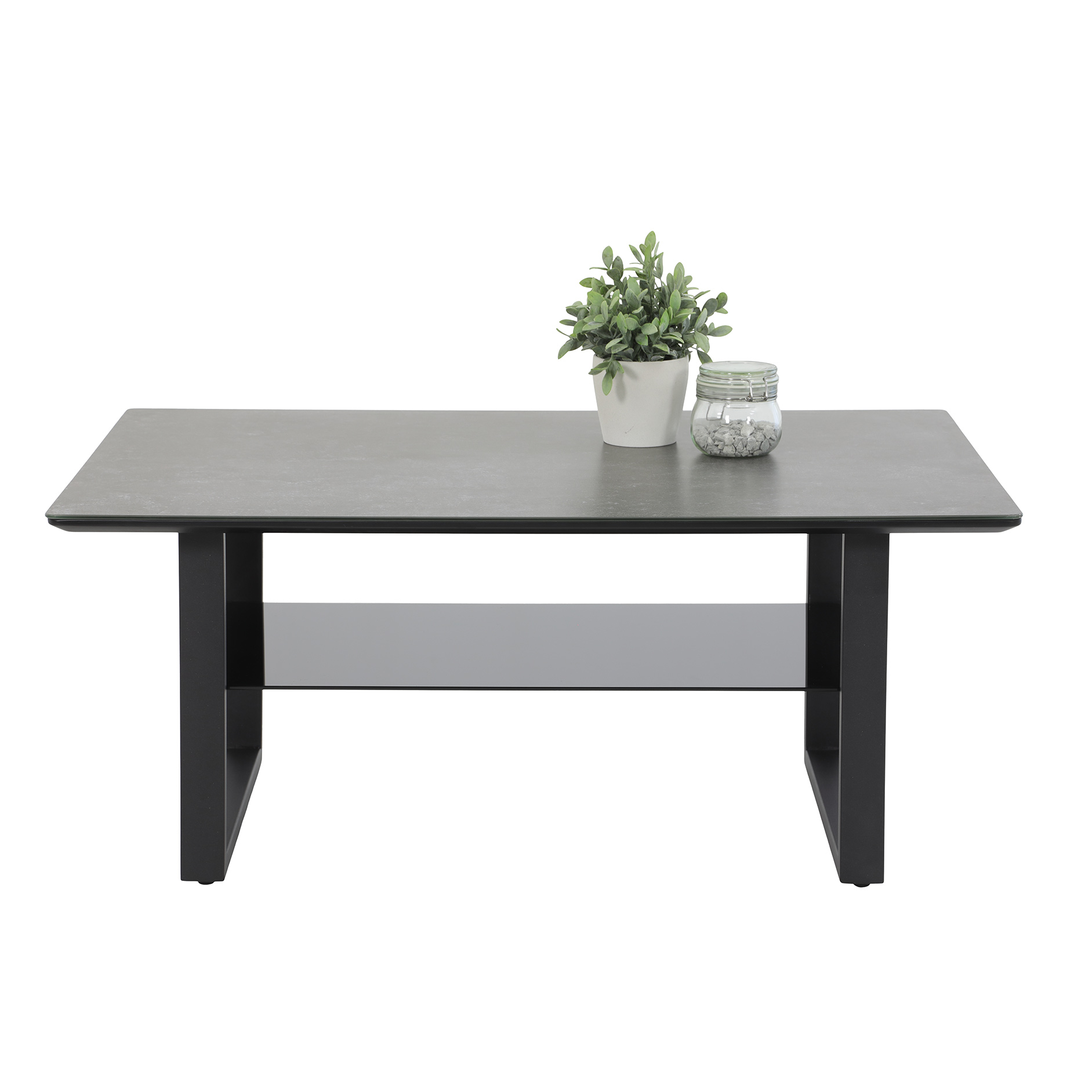 Couchtisch - schwarz - Keramikoptik - 105 cm