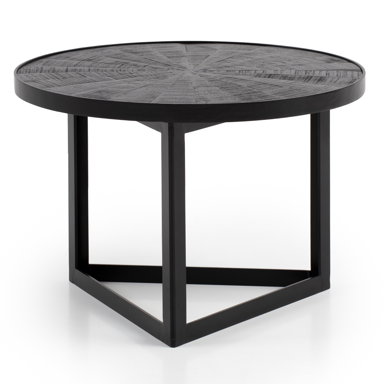 Couchtisch - schwarz - Massivholz - Eisen - 58 cm