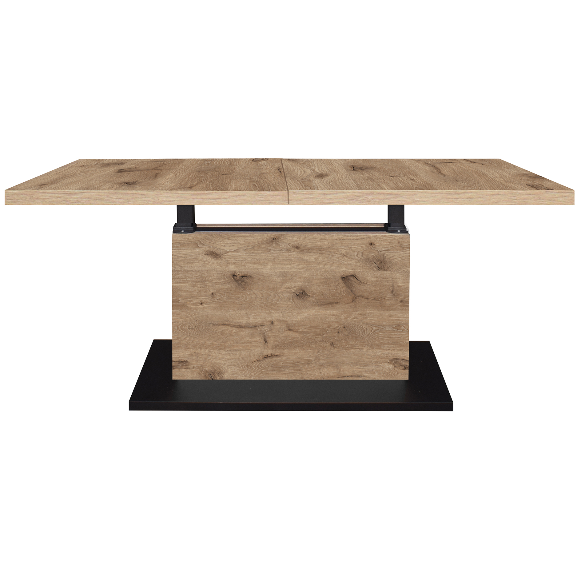 Couchtisch - schwarz matt - Viking Oak - ausziehbar