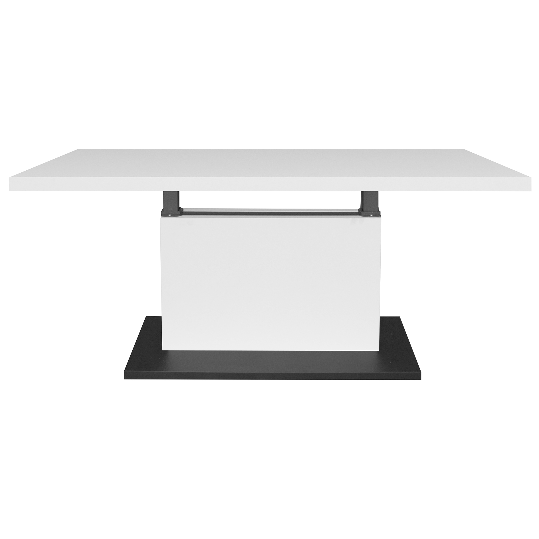 Couchtisch - schwarz - weiß - matt - höhenverstellbar