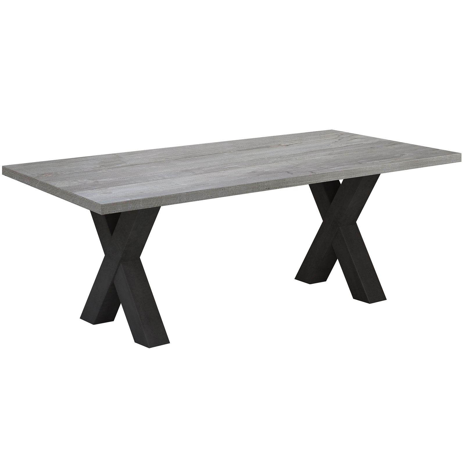 Couchtisch - Schwarzstahl-Beton - X-Gestell - 120x70 cm