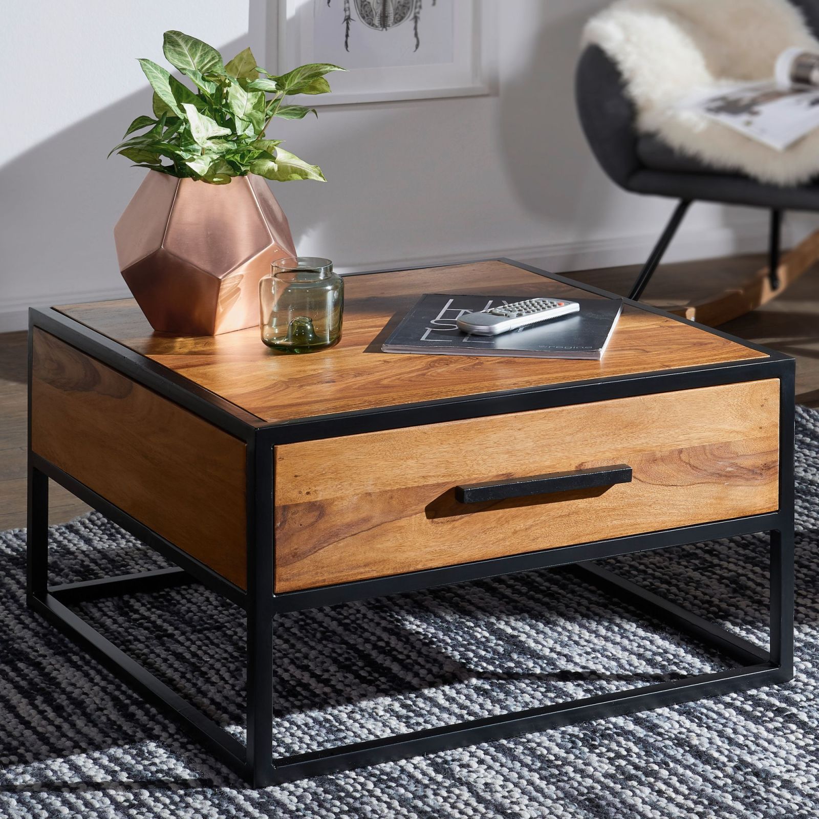 Couchtisch - Sheesham massiv - 65 cm