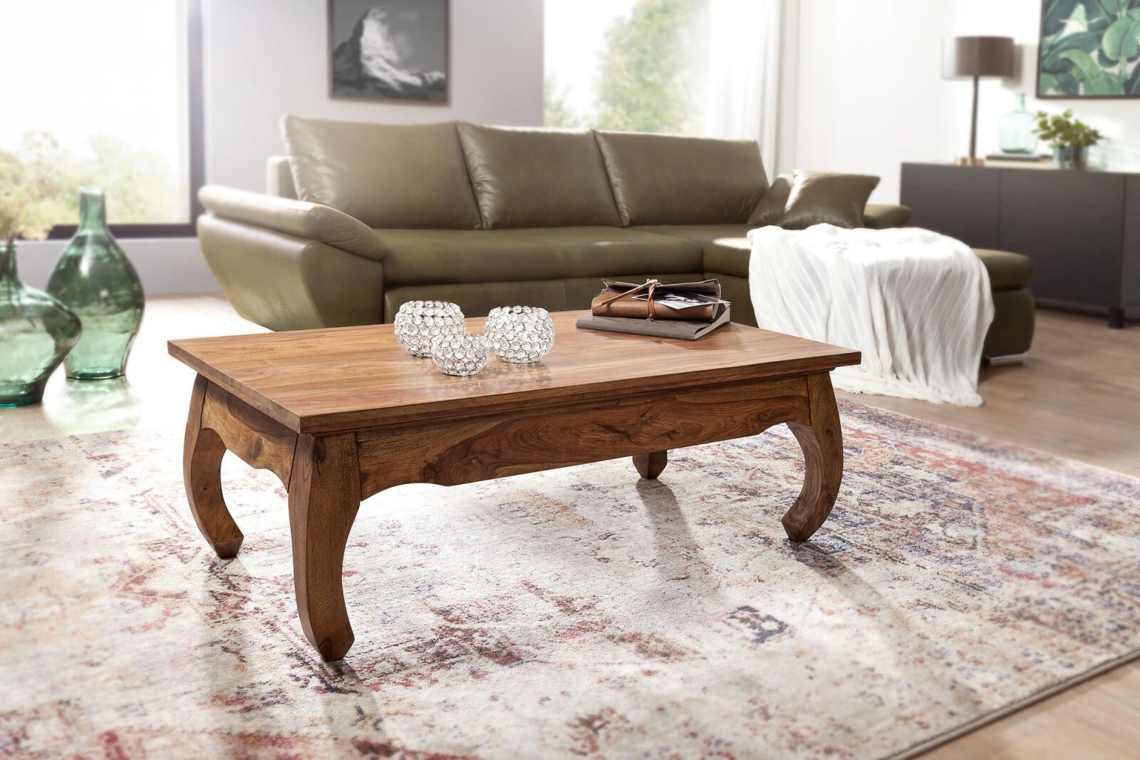 Couchtisch - Sheesham massiv gebeizt - 110x60 cm