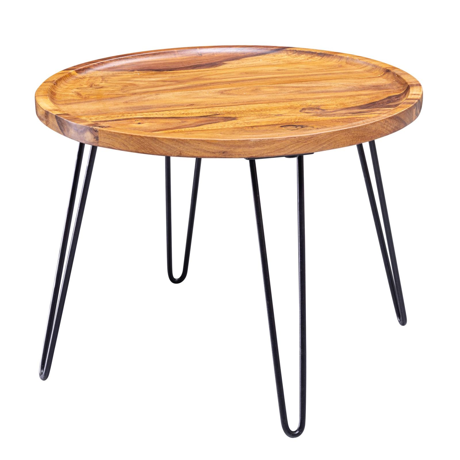 Couchtisch - Sheesham massiv - schwarz - 60 cm