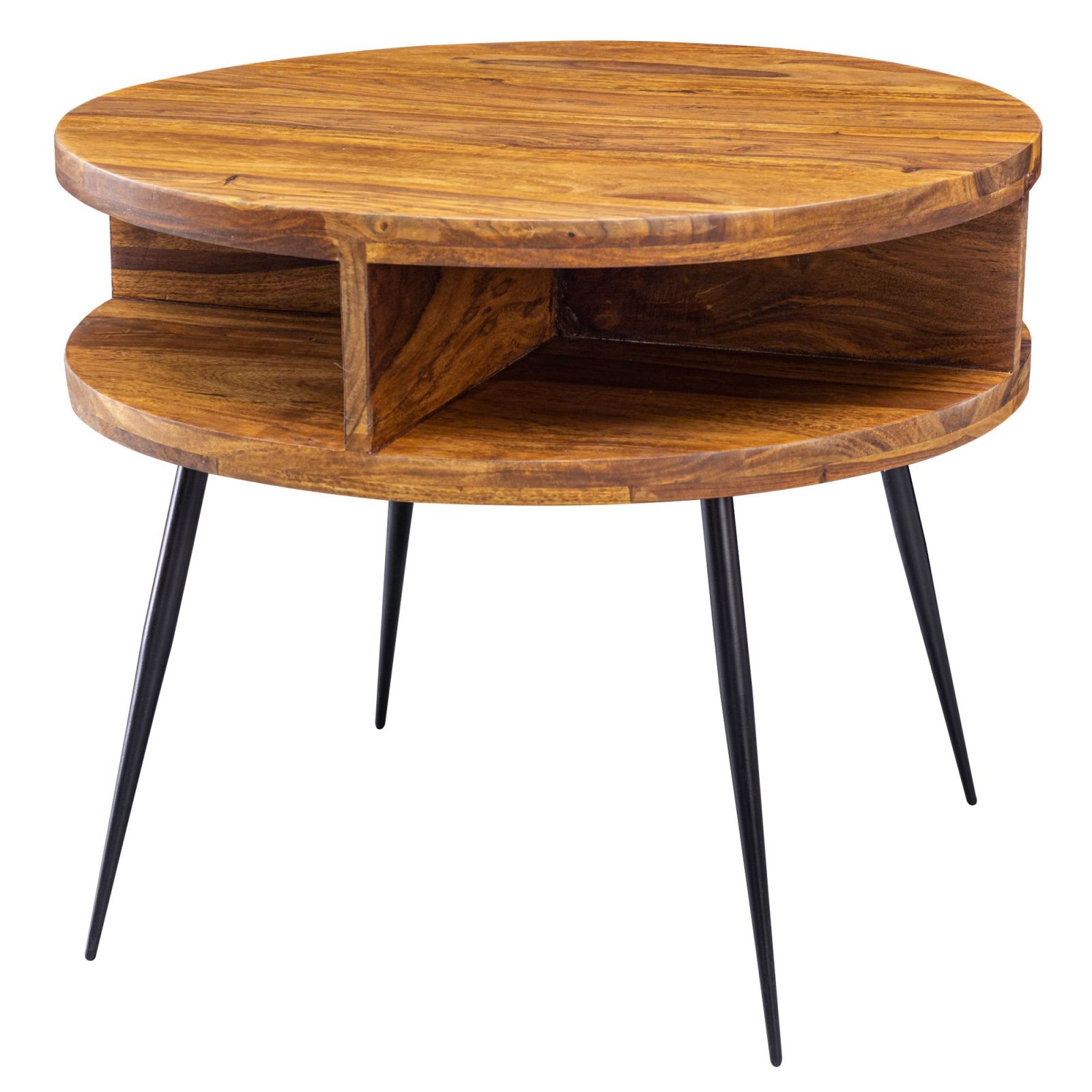 Couchtisch - Sheesham massiv - schwarz - 60 cm
