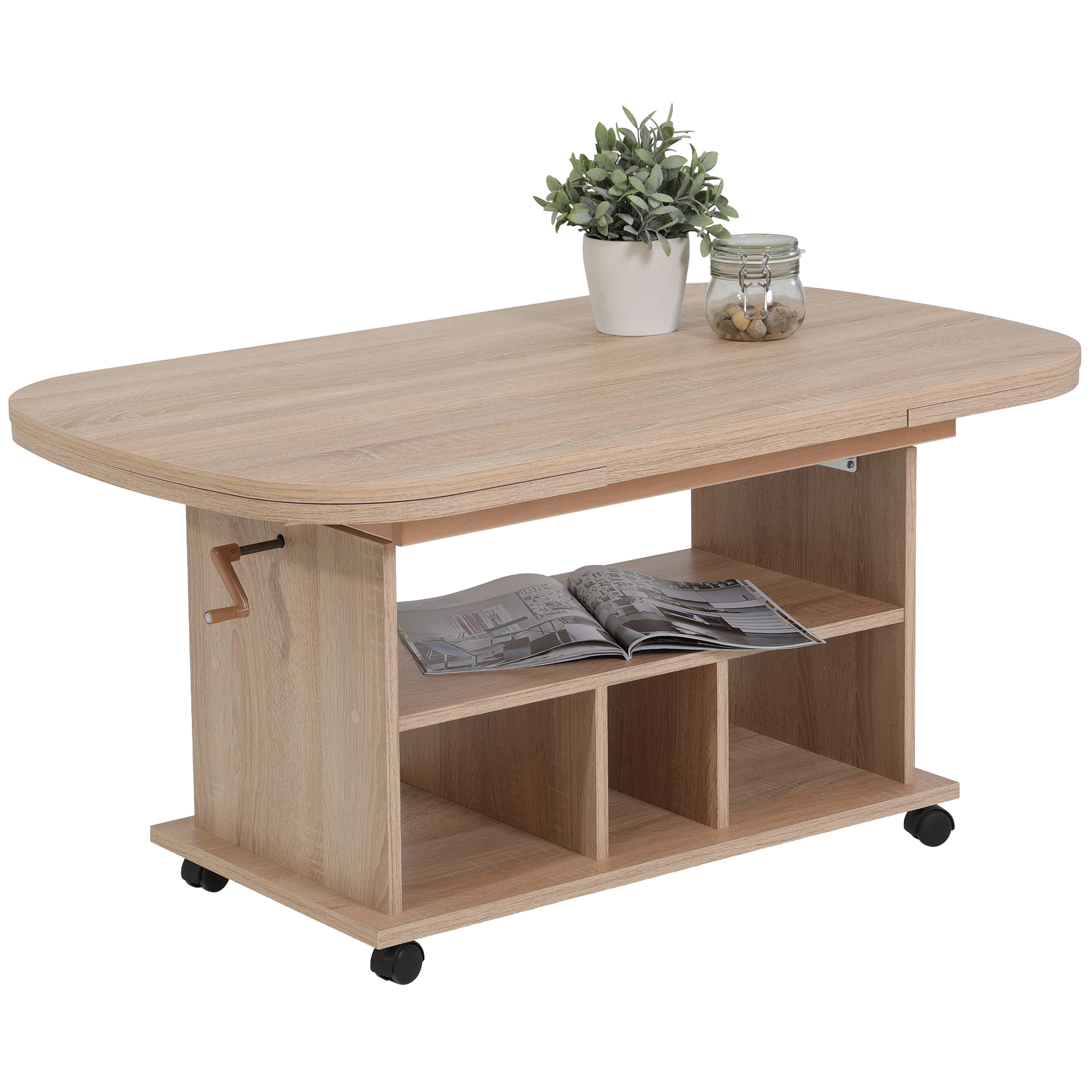 Couchtisch - Sonoma Eiche - ausziehbar - höhenverstellbar