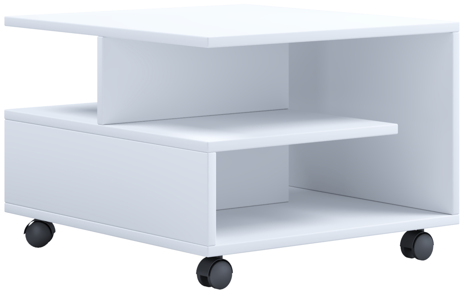 Couchtisch STANGO S - weiß - mit Rollen