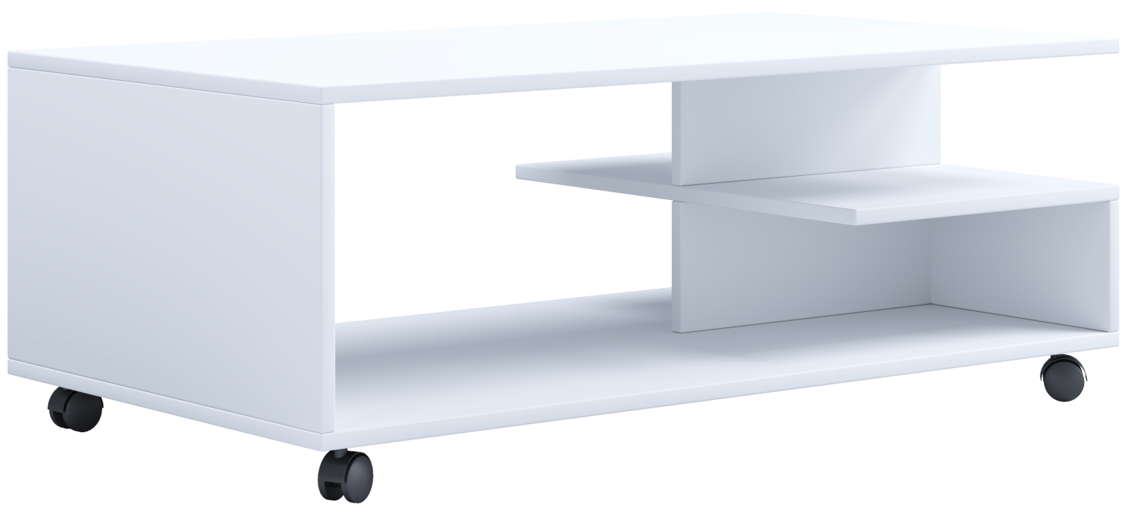Couchtisch STANGO XL - weiß - mit Rollen