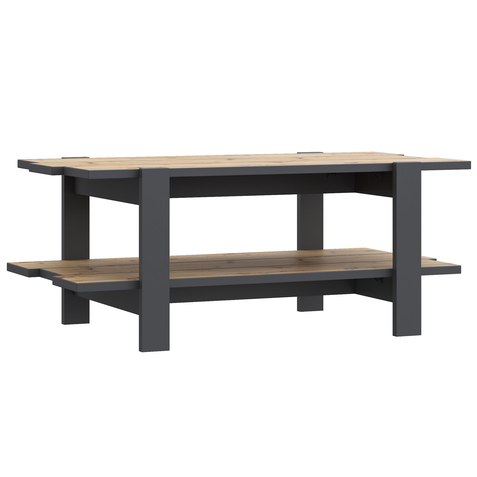 Couchtisch - uni grau - Artisan Eiche - 110 cm