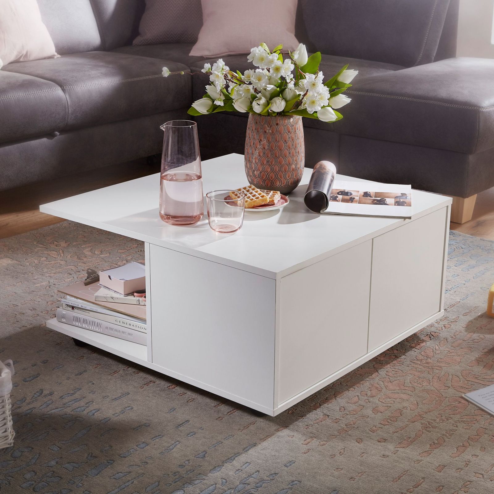 Couchtisch - weiß - 70 cm breit