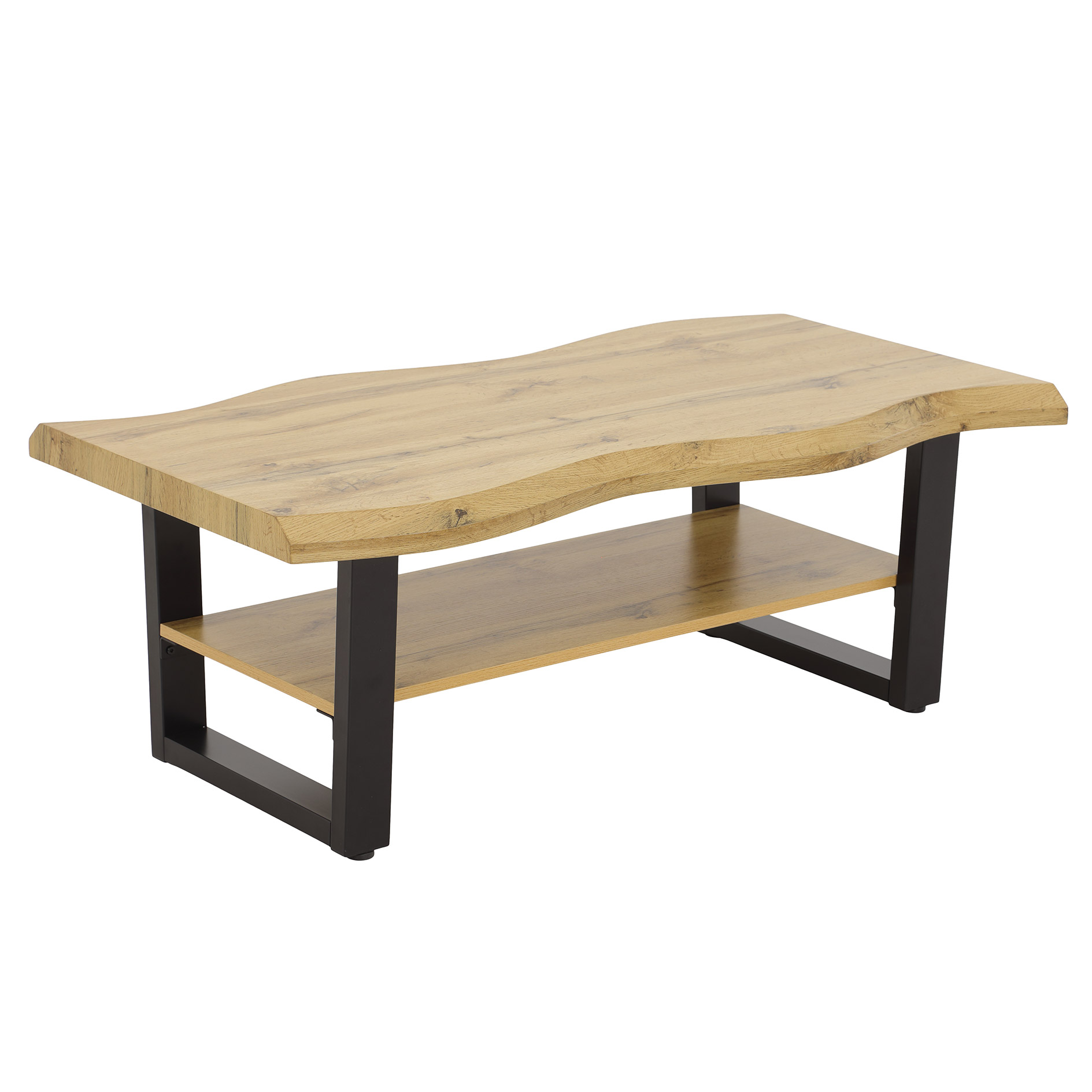 Couchtisch - Wildeiche - schwarz - 110 cm
