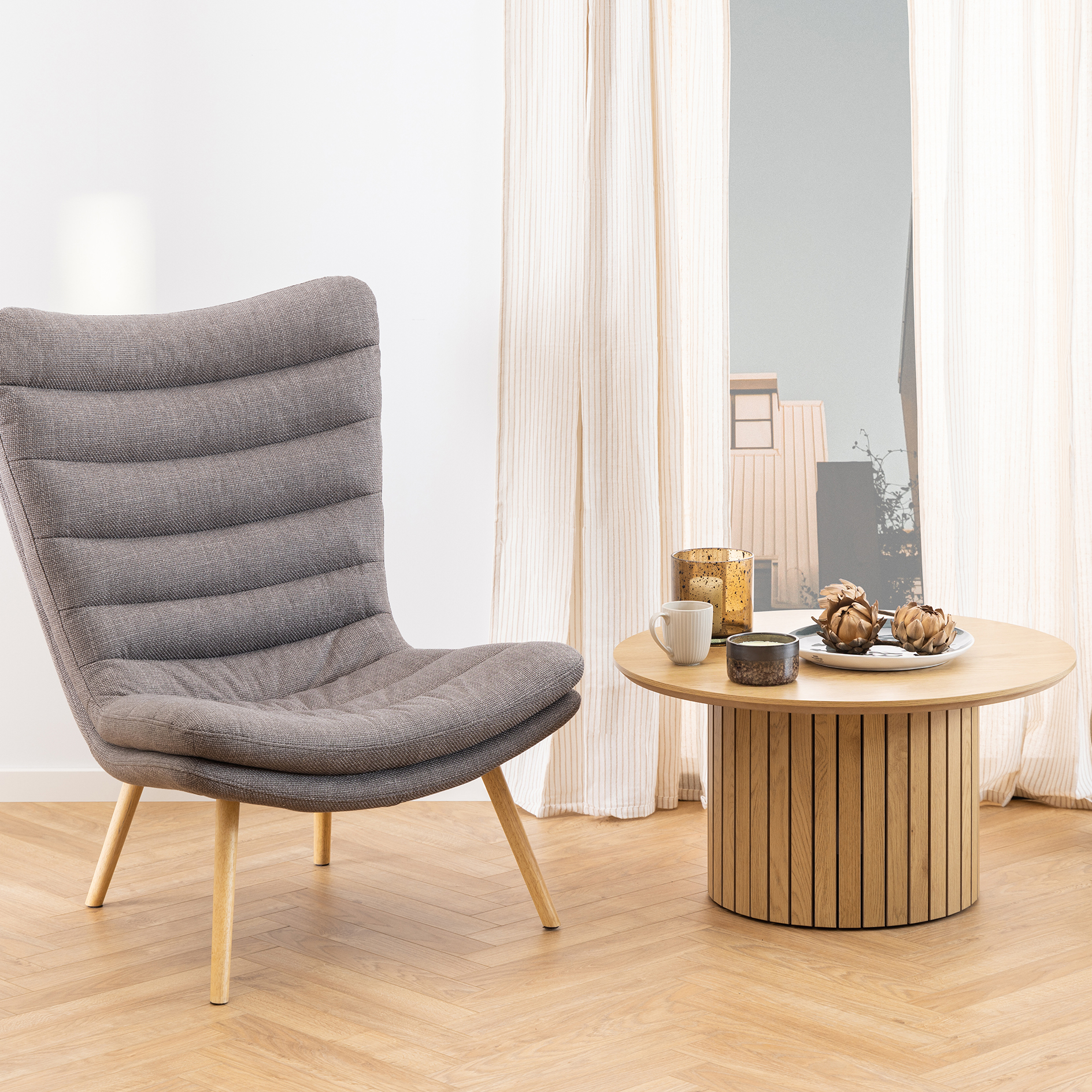Couchtisch YALE - Wildeiche - Ø 80 cm 